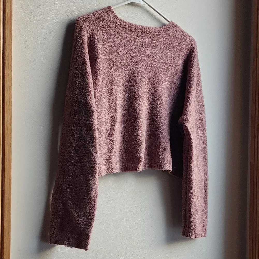 Sincerely Jules Mauve Long Sleeve Crop Top Size Small